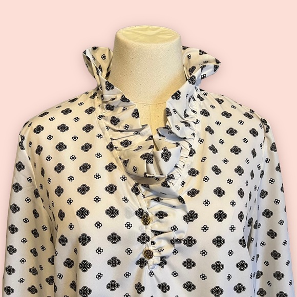 Mud Pie Ruffle Neck Tunic Size Medium - Picture 2 of 7